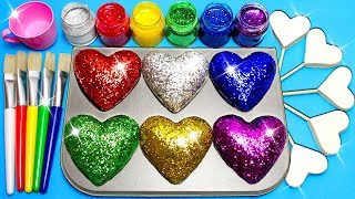 How To Make Frozen Paint with Glitter Rainbow Play Doh Hearts screenshot 4