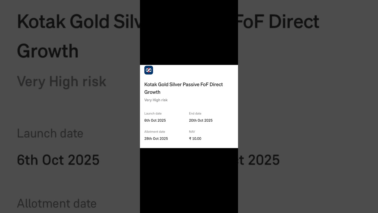 Kotak Gold Silver passive Ka New NFO Details
