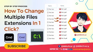 How To Change Multiple Files Extensions In 1 Click Change Files Type In 1 Line using Command Prompt