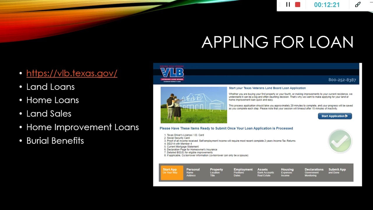 Texas Veterans land Board Home Improvement Loan YouTube