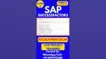 SAP SuccessFactors RCM Training Online Tutorial Class 9 18th  July2025 #sapsuccessfactorstraining