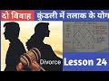 Lesson 24 – कुंडली में दो विवाह के योग कैसे देखे, kundli me talak ke yog, two marriage yog in kundli