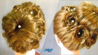 Messy Bun Hairstyle | Flower Bun | Party Hairstyles | Easy Hairstyles | Hairdo | Style with Sam