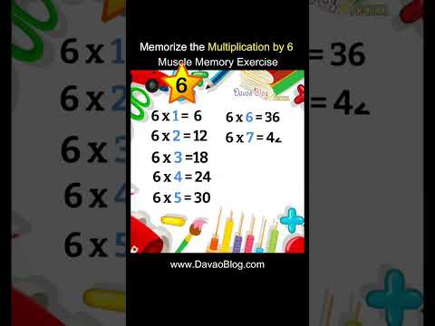 Memorize the Multiplication by 6 (FAST & EASY) Muscle Memory Exercise for MULTIPLICATION TABLE