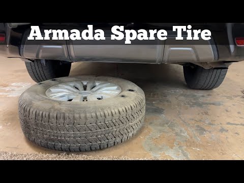 How To Remove A 2017 - 2020 Nissan Armada Spare Tire - Jack Removal Location - Change Flat Tire