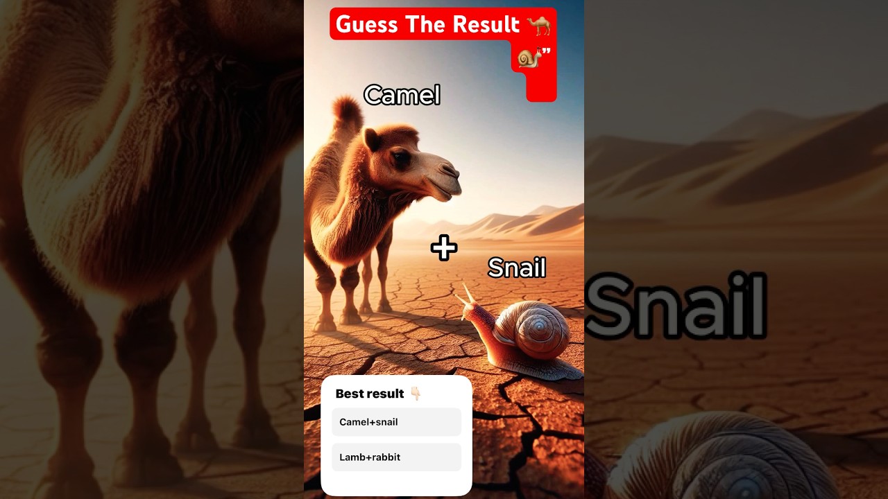 Camel + Snail = Funny Animal Combo 🐪🐌 | Guess the Result! 