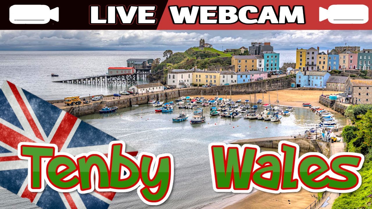 🔴🅻🅸🆅🅴🔴Tenby Panorama⛵Wales UK  Pembrokeshire  Carmarthen Bay  Dyfed