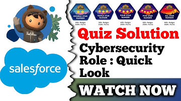 Cybersecurity Role: Quick Look | Salesforce Trailhead | Get to Know the Cybersecurity Role