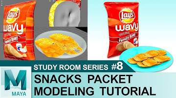 Potato Chips Snacks 3D Modeling & Texturing Tutorial in Autodesk Maya 2017 | Study Room Series #8