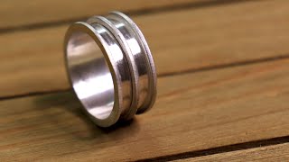How To Make A dual band Silver Inlay Ring Blank Without A Lathe
