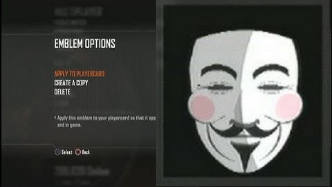 Call of Duty Black Ops 2 : V For Vendetta Mask Emblem Tutorial