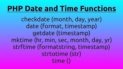 PHP Date and Time Functions