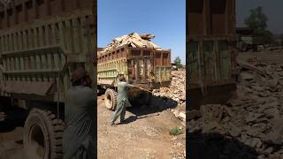 Unloading Rock Truck Stone Crushing Machine working #stonecrushing #rockcrusher #rockcrushing