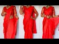 Tissue Georgette Silk Saree Draping Tutorial For Wedding Guests /Slim Tall look With Perfect Pleats