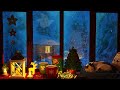 Snowing Outside Window | Ambiance from the Window on a Cold Snowy Winter Night | Snowstorm Sounds