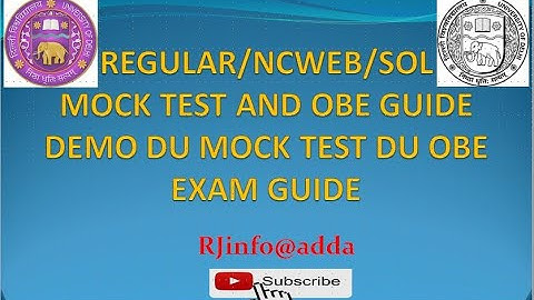 REGULAR/NCWEB/SOL MOCK TEST AND OBE GUIDE DEMO DU MOCK TEST DU OBE EXAM GUIDE March 2022