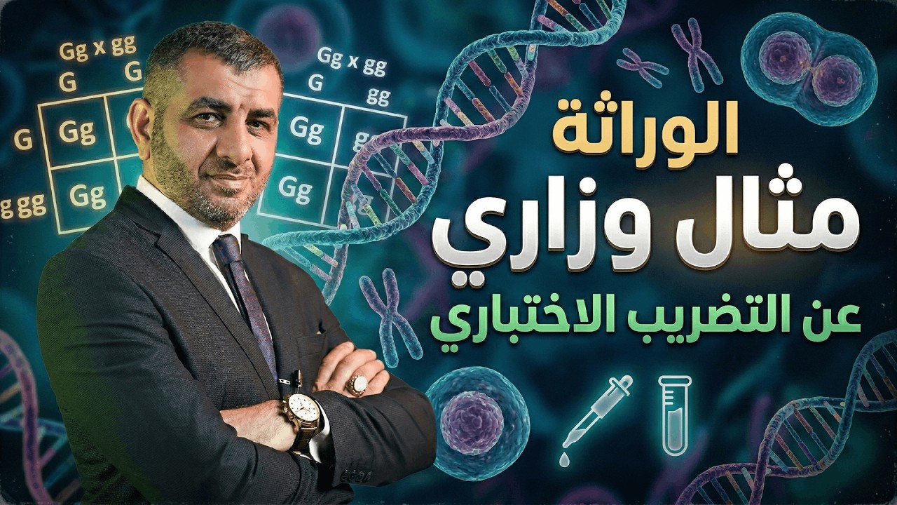 مثال وزاري عن التضريب الاختباري - الفصل الخامس (الوراثة) - 2026 || الأحياء - السادس الاعدادي
