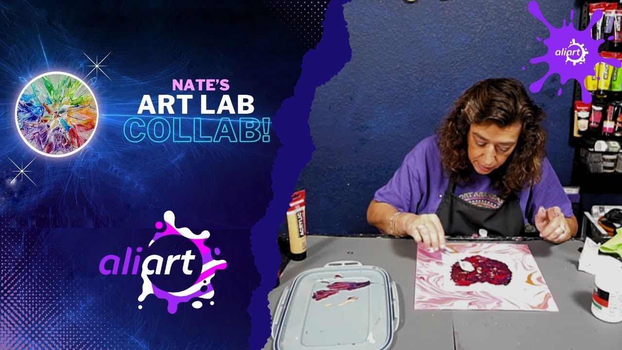 💖 Heart Pour Collab | Ring Pour + Marble Pour + Stencil Embellishment (2 Steps!)