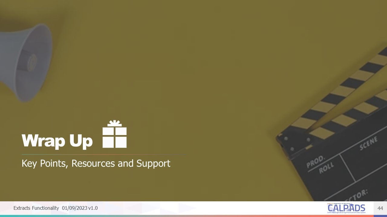 CALPADS Basics: Extracts Functionality - Module D - Wrap Up - YouTube