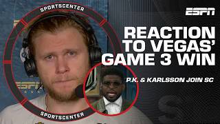 Avalanche-Golden Knights WCF Game 3 REACTION with P.K. Subban and William Karlsson 😲 | SportsCenter