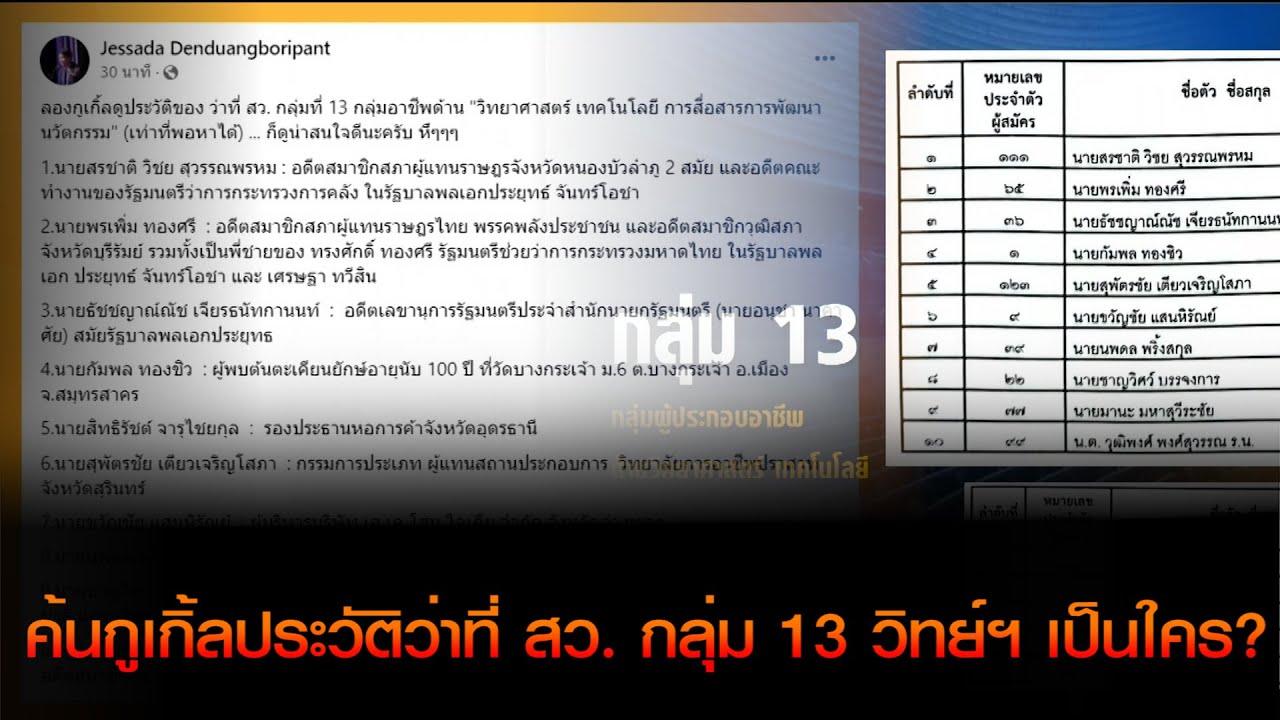 'อ.เจษฎา' ค้นกูเกิ้ลประวัติว่าที่ สว. กลุ่ม 13 วิทย์ฯ มาให้ครับ!!