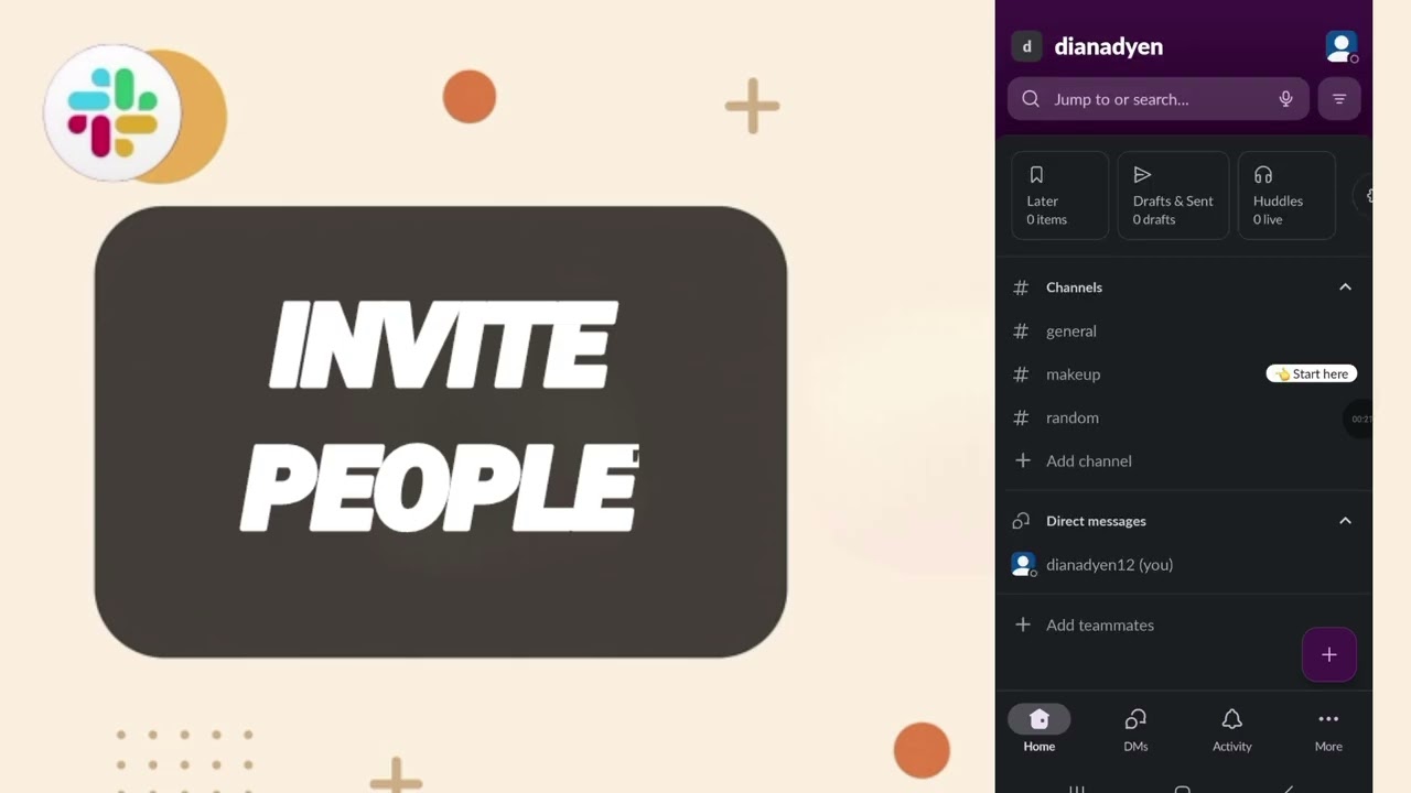 Как пригласить профиль в приложении Slack