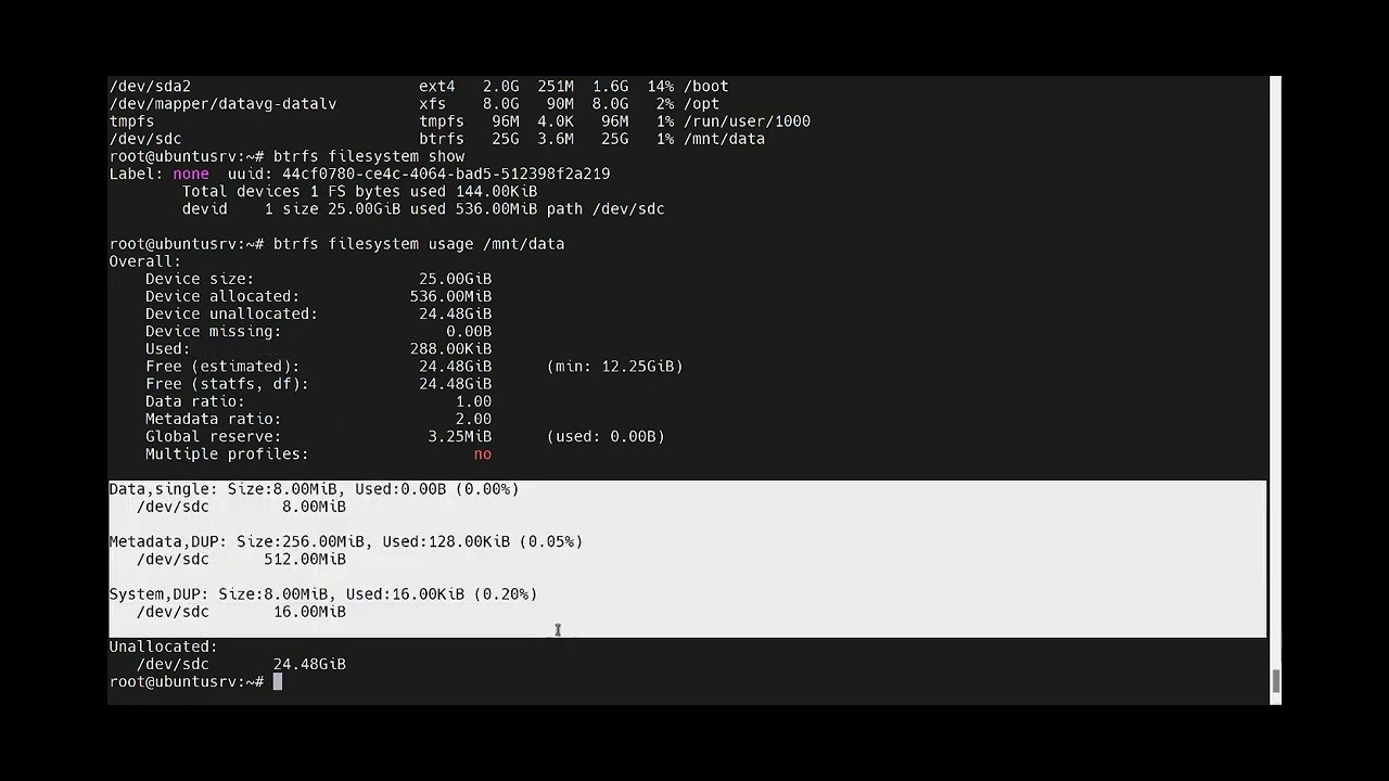 6.7 - Btrfs Temel İşlemler