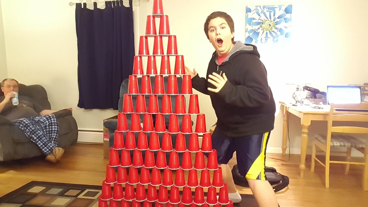 Cup stacking challenge!!! - YouTube