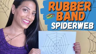 RUBBER BAND SPIDERWEB 🕸 | Halloween Fine Motor Activity to Teach Kids Using Office Supplies