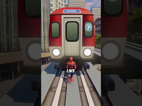 What happens if the train hits Peter in all the Spider-Man games? #videogames #easteregg #gaming