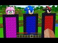 I can BUILD a LONGEST AMY ROSE! SONIC! SHADOW SONIC! SUPER SONIC! PORTALS in Minecraft! PORTAL