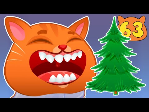 Суровый КОТИК БУБУ №62. Наряжаем елку на Новый Год. Мультик ИГРА про котят на канале Хвостик ТВ