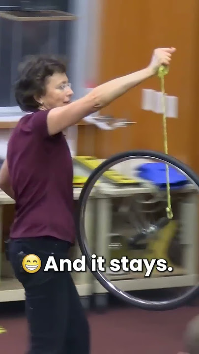 Does the spinning wheel defy gravity? No! It obeys #physics! #funny #fyp #reels #shorts #shortsvideo