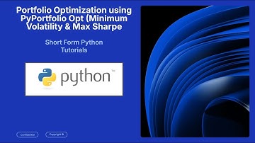 Portfolio Optimization in Python | Sharpe & Min Volatility with PyPortfolioOpt (in under 3 minutes)
