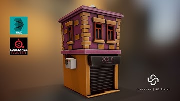 Modeling, Unwrap & Texturing Stylized Building - Part3 [Texturing]