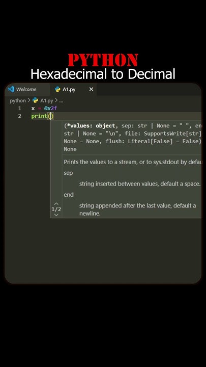 How to convert a Hexadecimal to Decimal in Python Language | #shorts # ...