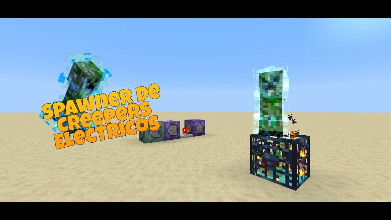 Cómo hacer un spawner de creepers eléctricos | Minecraft Bedrock - YouTube