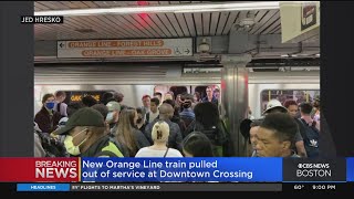 New Orange Line train pulled out of service, one day after shutdown ended