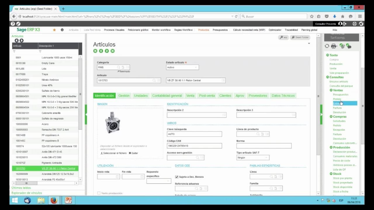 Update Software de gestión ERP Sage X3 - Fabricación discreta