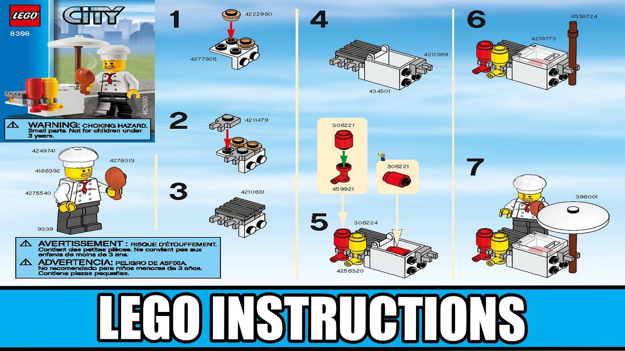 LEGO Instructions | City | 8398 | BBQ Stand - YouTube