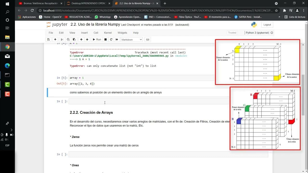 2.2. Aprendiendo OpenCV con Python - Uso de la librería Numpy. - YouTube
