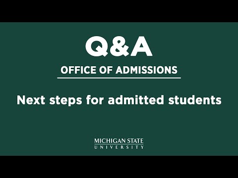 Next steps for admitted students