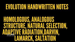 EVOLUTION || handwritten notes || biology || part-2