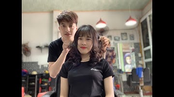 Hướng dẫn cắt tóc lá bầu tầng cao uốn cụp