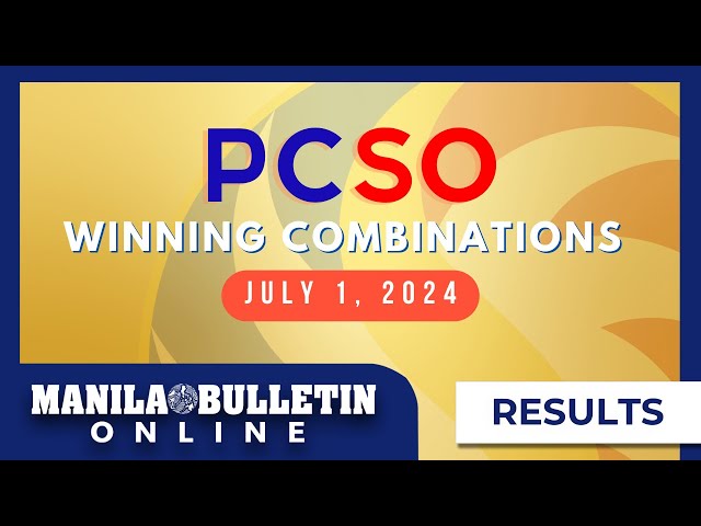 PCSO Lotto Draw Results July 1 2024 Grand Lotto 6 55 Mega Lotto 6 45 4D 3D and 2D YouTube