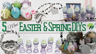 5 NEW DOLLAR TREE SPRING AND EASTER MINI DECOR DIYS FOR YOUR TIERED TRAY | MINIS CHALLENGE
