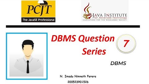DataBase Task 07 | 1 st Year | Semester 01 | Java Institute | N. Imadu Nimneth Perera