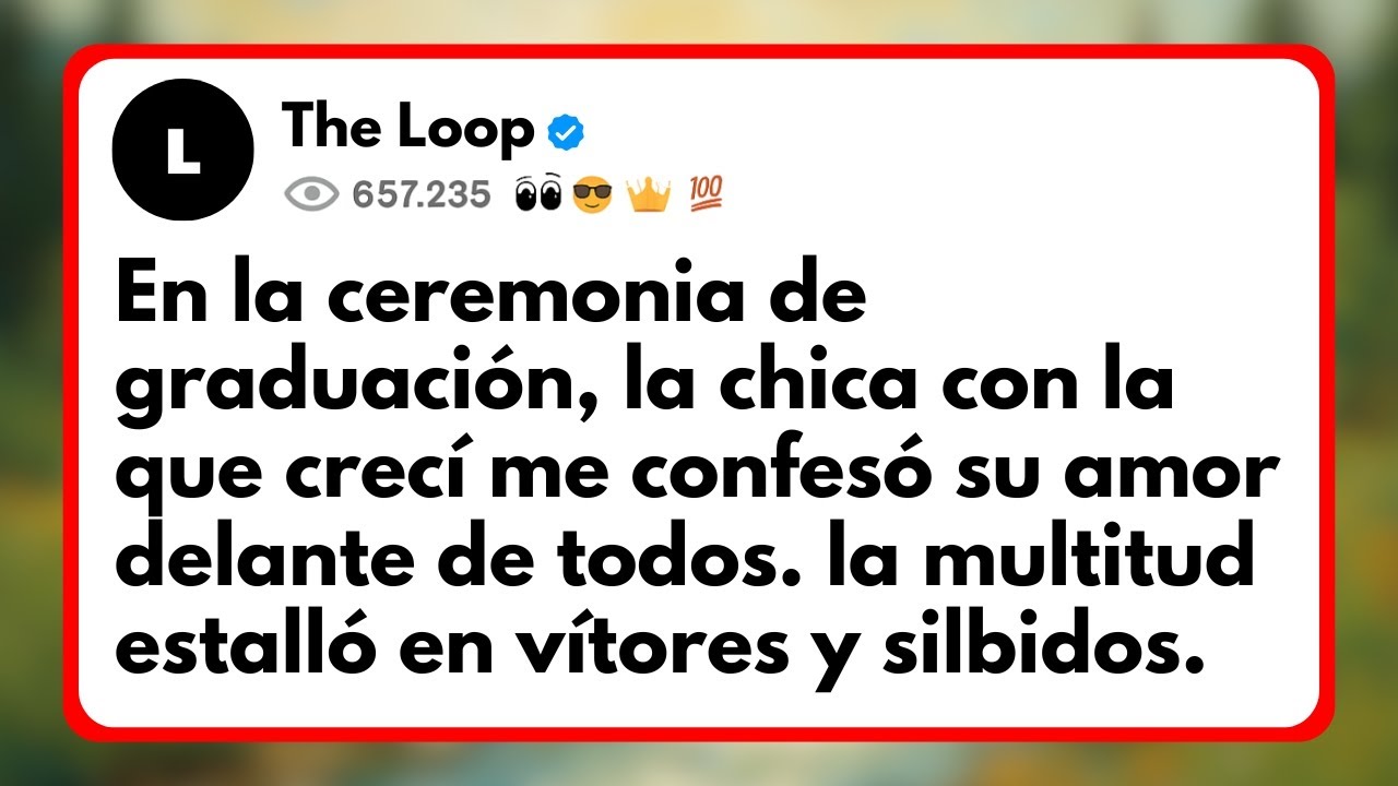 EN LA CEREMONIA DE GRADUACIÓN, LA CHICA CON LA QUE CRECÍ ME CONFESÓ SU AMOR DELANTE DE TODOS.