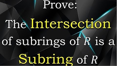 Intersection of Subrings is a Subring Proof | Maths |Mad Teacher