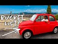 Driving a classic fiat 500 car in italy 